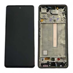 Samsung A536B Galaxy A53 5G, LCD kijelző érintőplexivel és előlapkerettel, fekete (alkatrészekkel szerelt) (Oled)