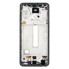 Samsung A525/A526 Galaxy A52 4G/5G, LCD kijelző érintőplexivel+keret, fekete  (Service Pack) (GYÁRI)