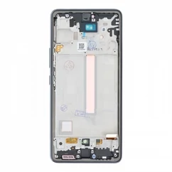 Samsung A536B Galaxy A53 5G, LCD kijelző érintőplexivel és előlapkerettel, fekete (Oled)