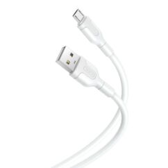 XO NB212 USB kábel, Micro USB 1.0 m 2,1A, fehér