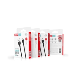 XO NB200 USB kábel, Micro USB, (1 méter 2,1A), fekete