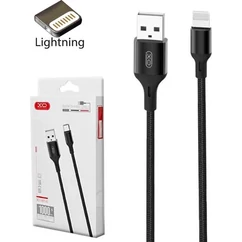 XO NB143- USB - Lightning, Quick Charge USB kábel (2 méter 2,4A), fekete