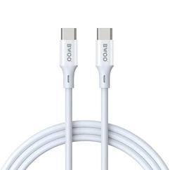 BWOO X282, USB kábel, USB-C - USB-C, (1 méter 60W), fehér (Gyorstöltő)