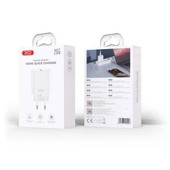 XO CE32 1x USB-C PD 3.0  20W, Hálózati gyorstöltő, fehér