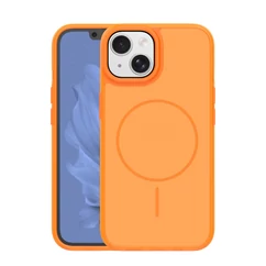 Apple iPhone 13, Szilikon tok, Thin Magsafe, narancs