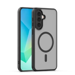 Samsung A576 Galaxy A57 5G, Szilikon tok, Matt MagSafe, fekete