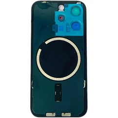 Apple iPhone 15 Pro, Akkufedél, kamera lencsével, mágneses gyűrűvel, vezeték nélküli töltőchippel és vakuval, szerelt, kék, blue titanium