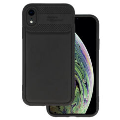 Apple iPhone 15 Pro, Szilikon tok, Camera Protected, fekete