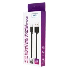 Setty USB kábel, Micro USB, (1 méter 2A), fekete