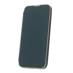 Apple iPhone 13 Pro, Oldalra nyíló flip tok, Smart Gold Frame MagSafe, zöld
