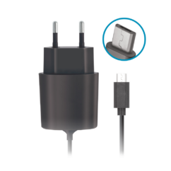  Forever, Micro USB 1A Hálózati töltő, (Micro kábel 1,2m), fekete