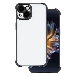 Samsung A566 Galaxy A56 5G, Szilikon tok, Ütésálló (1.5mm) Chrome, fekete