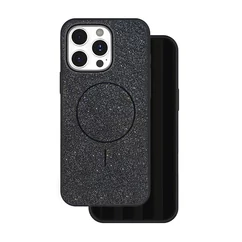 Apple iPhone 17 Pro, Szilikon tok, Thin Mag Glitter, fekete
