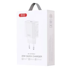 XO CE15 PD 1x USB-C, 20W, 3A, Hálózati gyorstöltő, fehér (QUICK CHARGER)