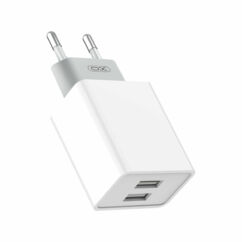 USB XO L65 2,4A 2xUSB, Hálózati gyorstöltő, fehér