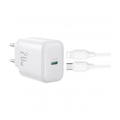 Joyroom JR-TCF20 1x USB-C, PD 3A 20W Hálózati gyorstöltő (+Type C - Lightning kábel), fehér