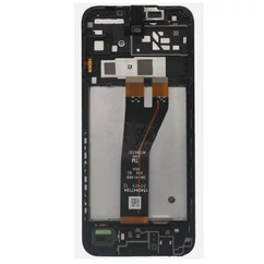 Samsung A146B/A145F/M146B Galaxy A14 5G/A14 4G/M14 4G, LCD kijelző érintőplexivel és előlapkerettel, fekete (GYÁRI)