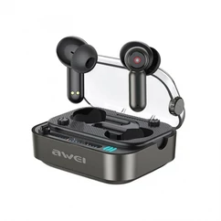 AWEI T58 5.3 TWS, Játékra használható sportfülhallgató, Bluetooth headset, fekete