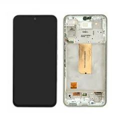 Samsung A546 Galaxy A54 5G, LCD kijelző érintőplexivel és előlap kerettel, fehér (GH82-31231B, GH82-31232B)  (GYÁRI) (SERVICE PACK)