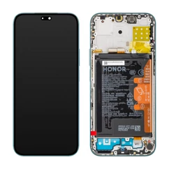 Honor 200 Lite 5G 2024/X8B 4G 2023, LCD kijelző érintőplexivel és előlapkeret, akkumulátor (0235ALPU), cyan lake (SERVICE PACK) (GYÁRI)