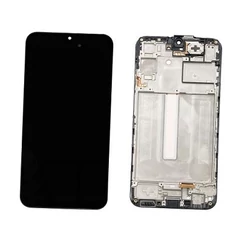 Samsung A256 Galaxy A25 5G, LCD kijelző érintőplexivel és előlap kerettel, fekete (OLED)