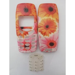 Nokia 3310 elő+akkufedél+gombsor, Előlap, virágos