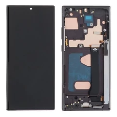 Samsung N985/N986 Galaxy Note 20 Ultra 4G/5G, LCD kijelző érintőplexivel és előlappal, fekete (OLED)