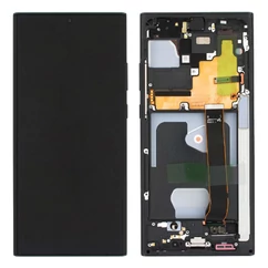Samsung N985/N986 Galaxy Note 20 Ultra 4G/5G, LCD kijelző érintőplexivel és előlapkerettel, fekete (31458A,31460A,31461A,31453A,31454A,31459A) (GYÁRI) (SERVICE PACK)