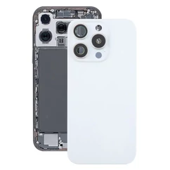 Apple iPhone 16 Pro Max, Akkufedél, kamera lencsével, mágneses gyűrűvel, fémlemezzel, fehér, White Titánium (OEM)