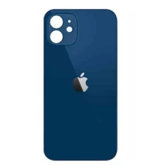 Apple iPhone 12 Mini, Akkufedél + ragasztó, (nagy lyukú verzió), kék (OEM)