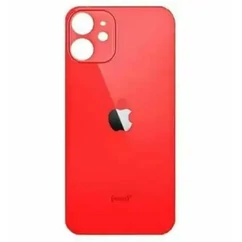 Apple iPhone 12 Mini, Akkufedél + ragasztó, (nagy lyukú verzió), piros (OEM)