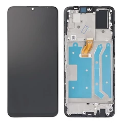 Honor X7, LCD kijelző érintőplexivel és előlapkerettel, fekete (UTÁNGYÁRTOTT)