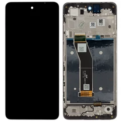 Motorola Moto G24, LCD kijelző érintőplexivel és előlapkerettel, fekete (5D68C23810) (GYÁRI) (SERVICE PACK)