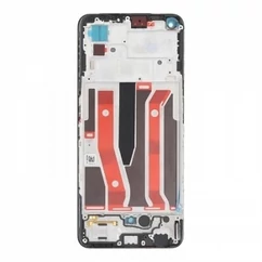 Oppo Reno5 Z CPH2211, LCD kijelző érintőplexivel és előlapkerettel, fekete (Incell, TFT)