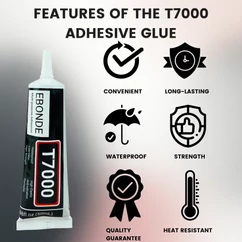 Ebonde T7000 Ragasztó, (50ml), fekete (Többcélú ragasztó LCD, érintő, fa, porcelán)