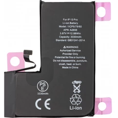 Apple A2656 iPhone 13 Pro 3300mAh, Akkumulátor + ragasztó (OEM) Li-Ion (Magasabb kapacitású, Diagnosztizálható)