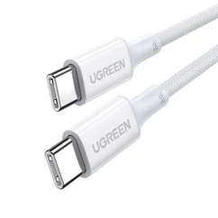 UGREEN US557 (15267) USB kábel, USB-C - USB-C, (1méter 5A 100W Fonott), szürke (Gyorstöltő)