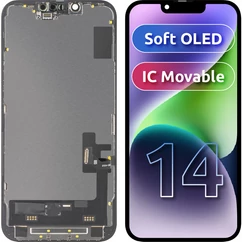 Apple iPhone 14, LCD kijelző érintőplexivel (SOFT OLED FHD Diagnosztizálható), fekete (OEM)