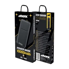 Moonx MP01, 10000mAh 2xUSB-A 10W, Külső akkumulátor, fekete