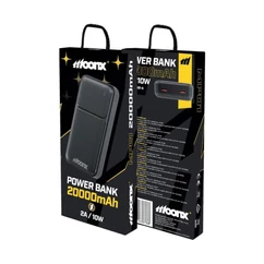 Moonx MP01, 20000mAh 2xUSB-A 10W, Külső akkumulátor, fekete