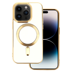 Apple iPhone 14 Pro, Szilikon tok, MagSafe, fehér