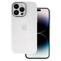 Apple iPhone 15 Pro, Szilikon tok, Protective Lens, fehér átlászó