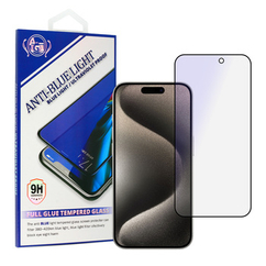 Apple iPhone 13/13 Pro, Kijelzővédő fólia (ütésálló) ANTI-BLUE FULL GLUE (kékfény-szűrő)