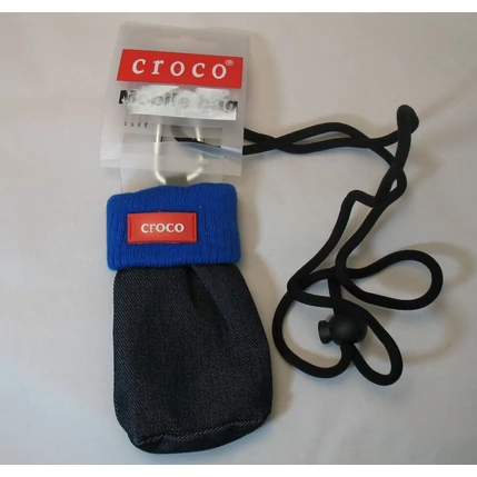 Nyakpántos tok, álló Croco farmer (7x12 cm), kék