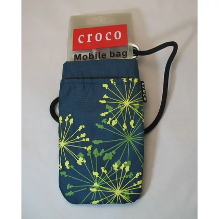 Nyakpántos tok, álló Croco tüzijátékos (8x13 cm), kék