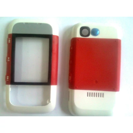 Nokia 5300 elő+akkuf, Előlap, piros