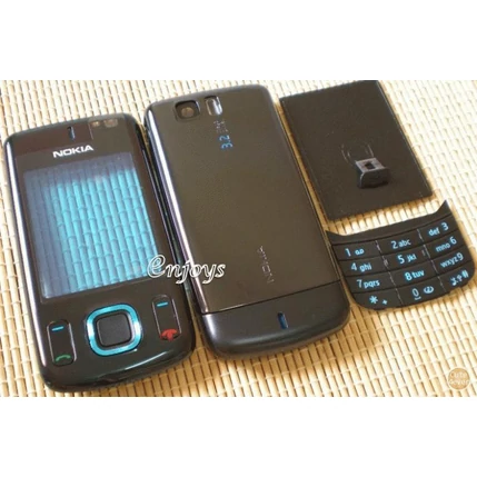 Nokia 6600 Sl elő+akkuf+gomb, Előlap, fekete