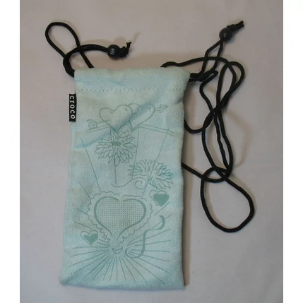 Nyakpántos tok, álló Croco szives (8x13 cm), zöld