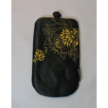 Nyakpántos tok, álló Croco (8x13 cm), fekete