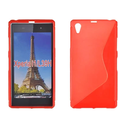 Sony Xperia Z1 C6903, Szilikon tok, S-Case, piros